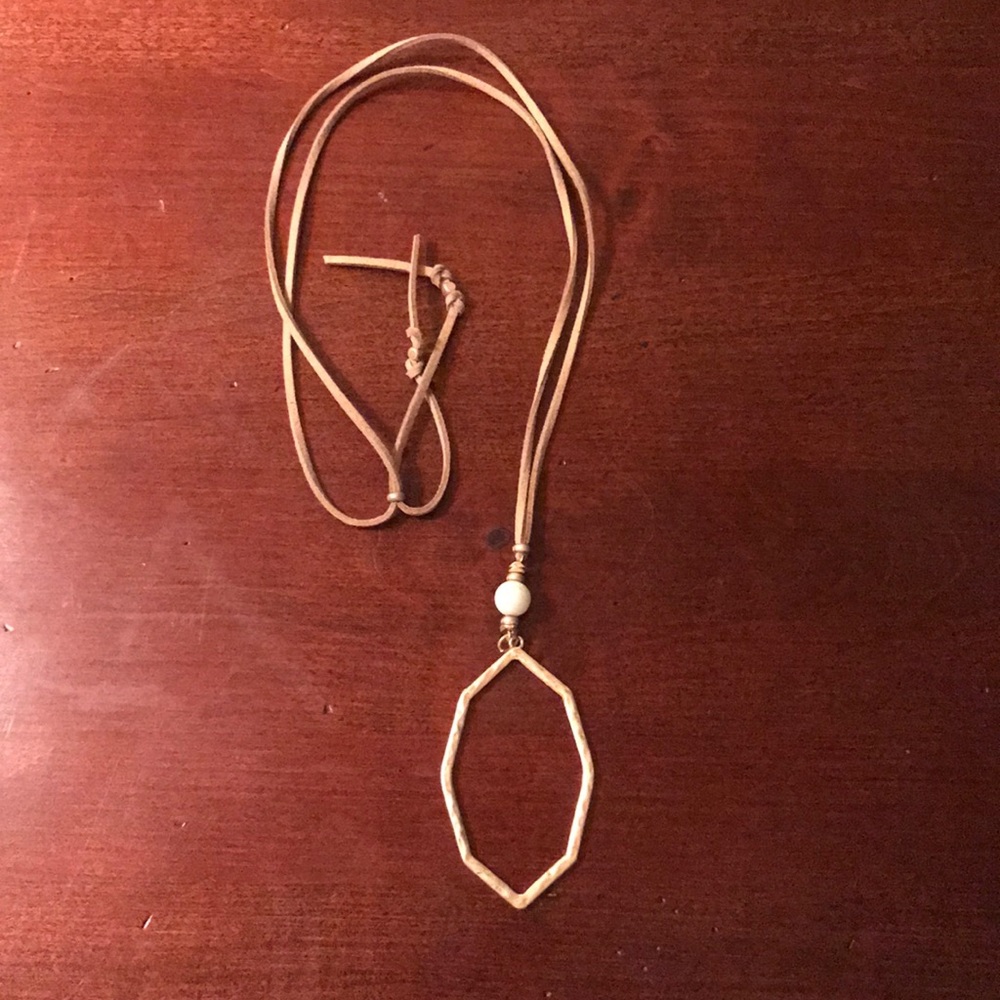 Gold Leather Necklace NWT!! - Picture 2 of 5